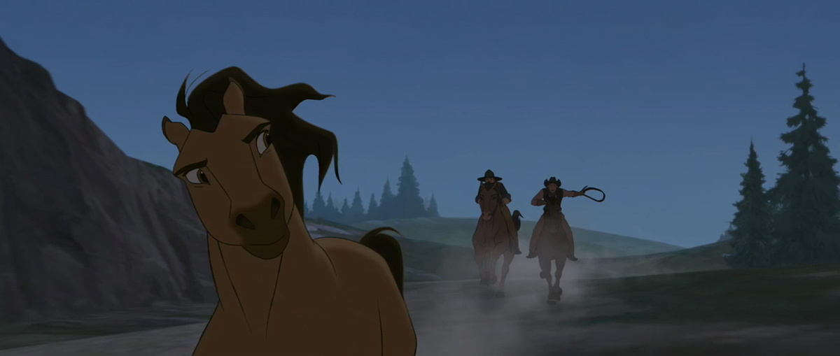 Погоня людей за мустангом