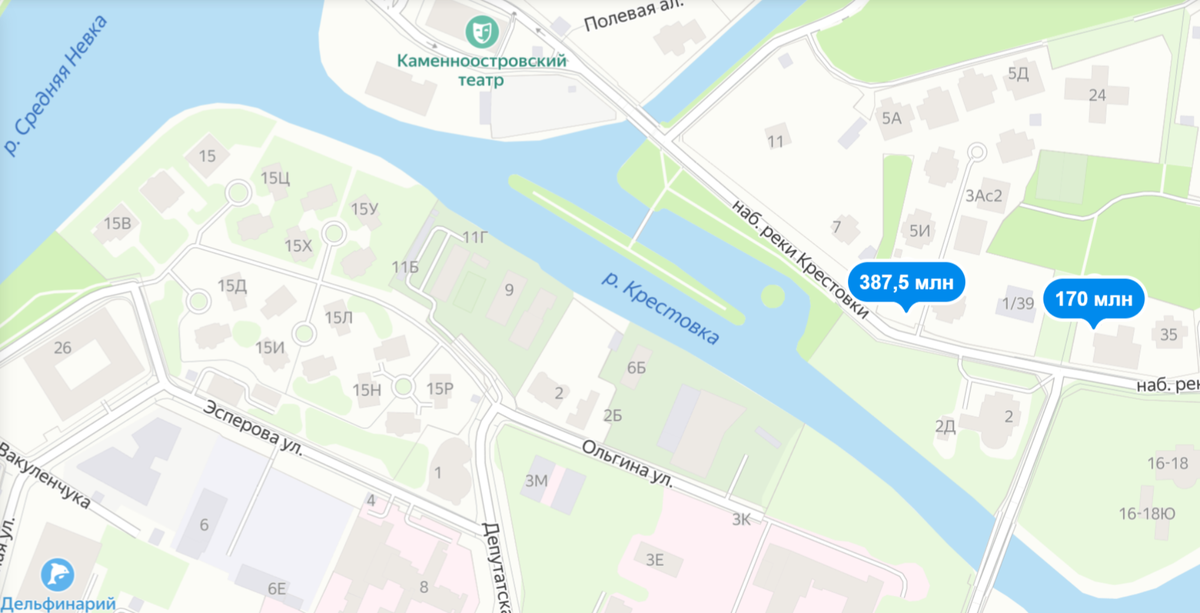 Буквально через р. Крестовку не менее великолепное место и цены на картинке