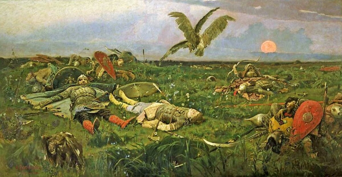 Виктор Васнецов. После побоища Игоря Святославича с половцами. Картина 1880 г.(здесь и далее фото из открытых источников).