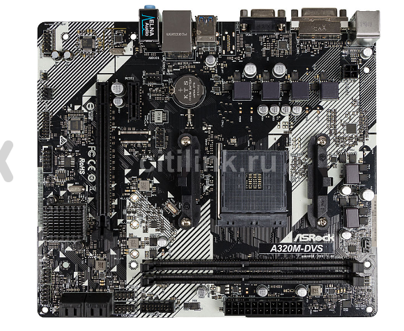 Материнская плата ASROCK A320M-DVS R4.0, SocketAM4, AMD A320, mATX
