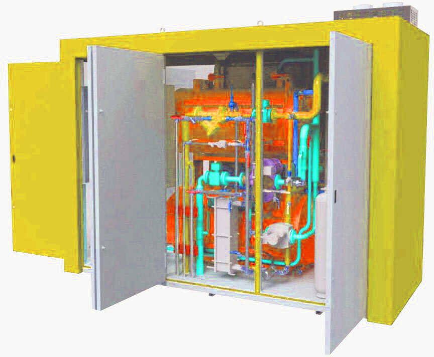 Термоблок (мини-котельная) мощностью от 30 до 300 кВт для помещений с площадью от 300 до 3500 м2 для частного коттеджа или небольшого многоквартирного дома