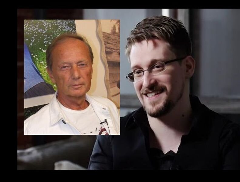 Коллаж автора: М. Задорнов и Э. Сноуден