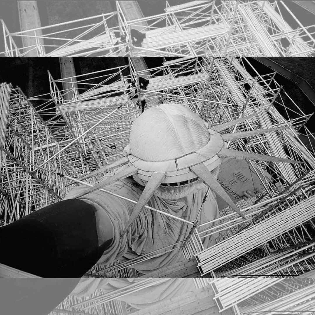 реставрация Статуи Свободы 1984 год / строительные леса