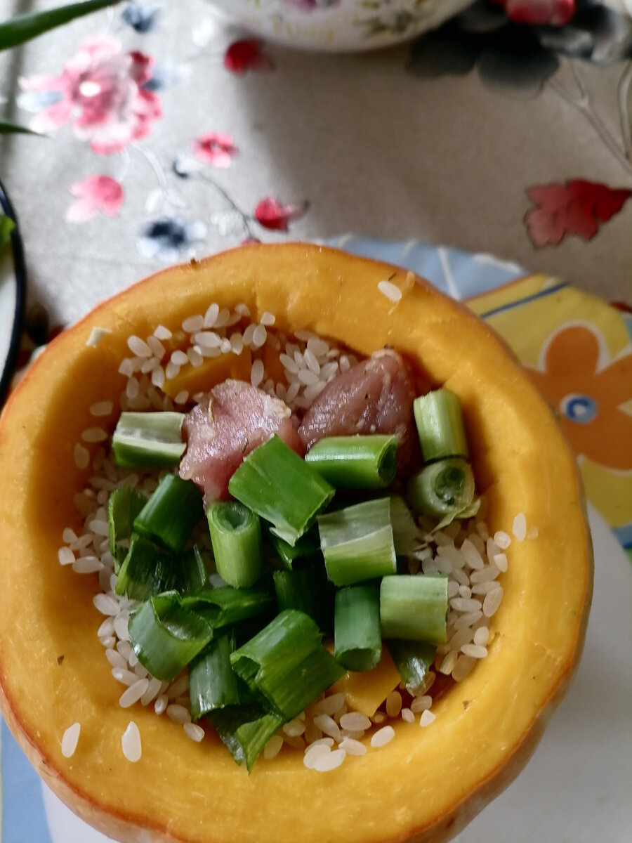 Тыква, фаршированная, фото автора. 