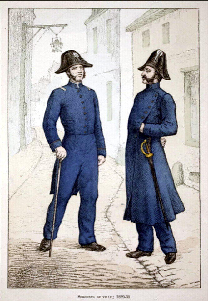 Полицейский сержант (sergents de ville) 1820-1830 гг.