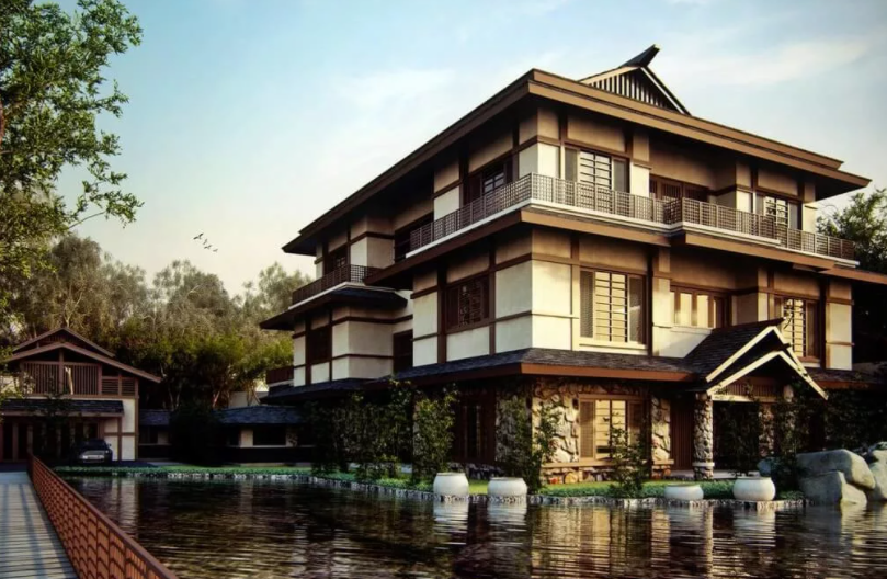 Один из богатых домов в Японии