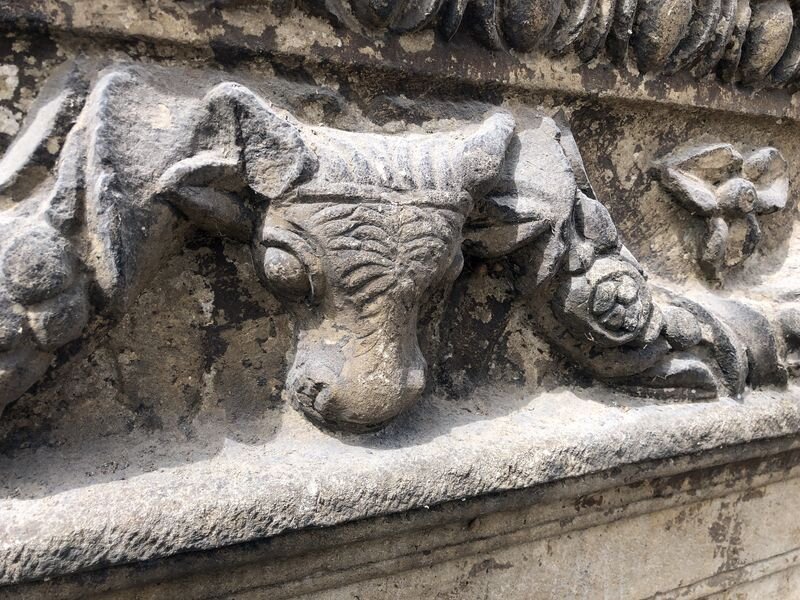 Головы быков на стенах древнего года Синоп