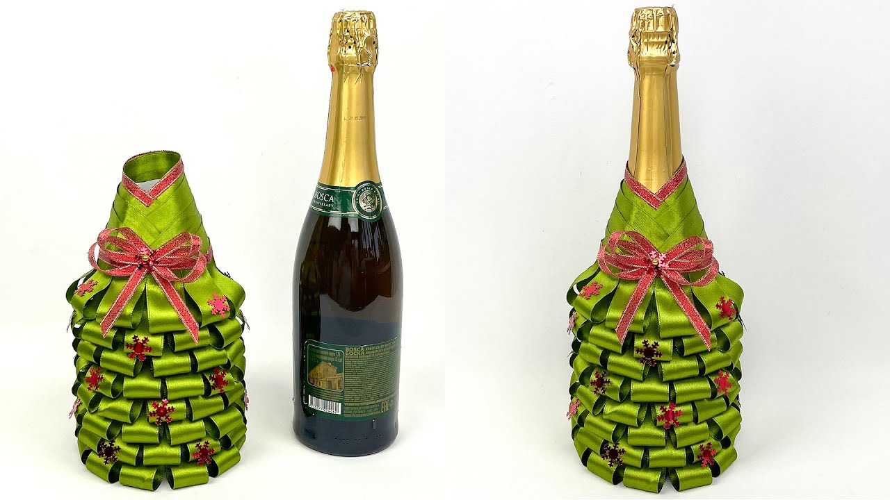 Украшаем бутылку шампанского на Новый год своими руками