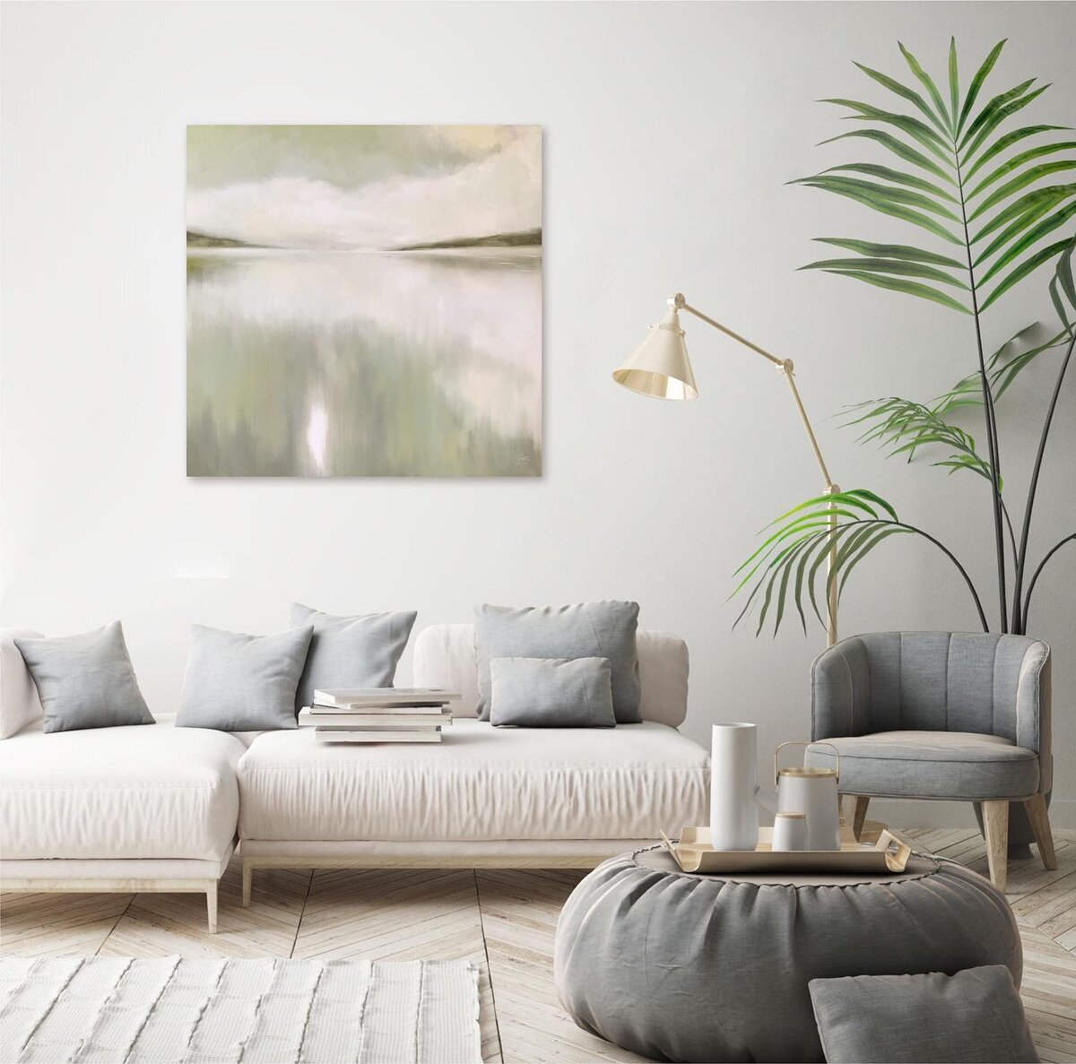 Анастасия Попова «Безветренное утро». Картина в интерьере гостиной.  