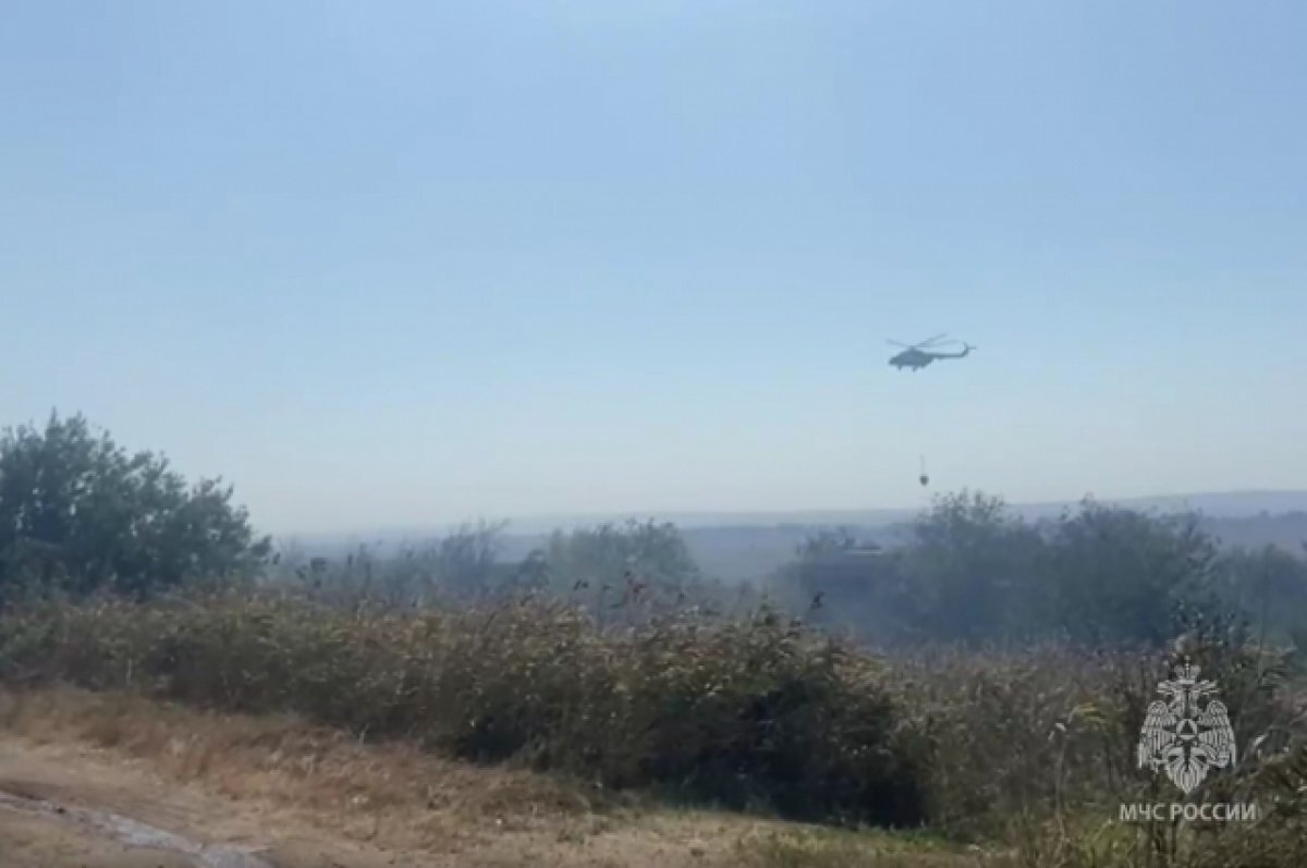    К тушению природного пожара под Темрюком привлекли авиацию