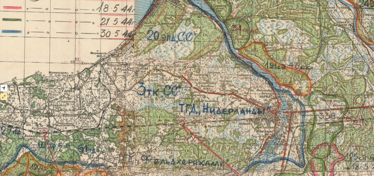Карта боев "Европейских СС" (яндекс-картинки)