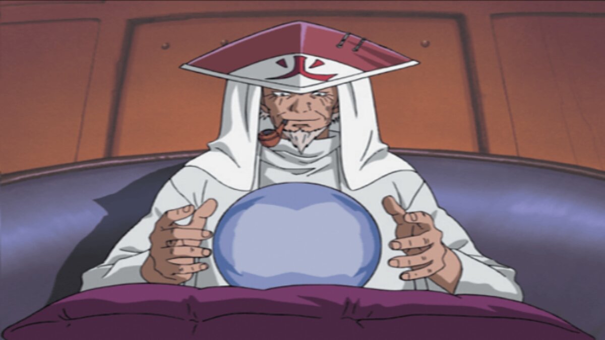 Хирузен наблюдает за Наруто 