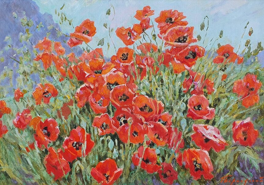 «Маки», 2019, холст, масло 