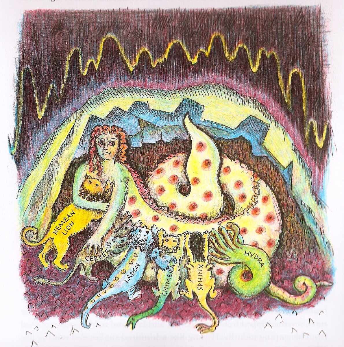 Иллюстрация из книги Book of Greek Myths. Авторы: Ingri d'Aulaire, Edgar Parin d'Aulaire.  1992