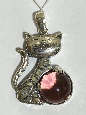 Кулон "Маша" с кварцем цвета "родолит" (артикул: 212П)