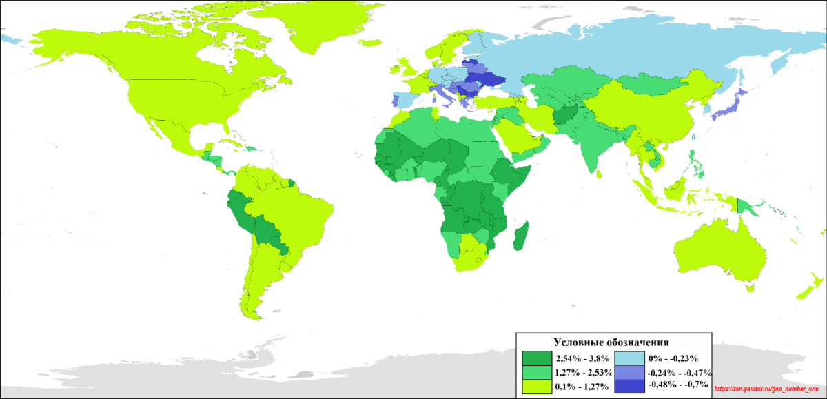 Естественный прирост населения карта.