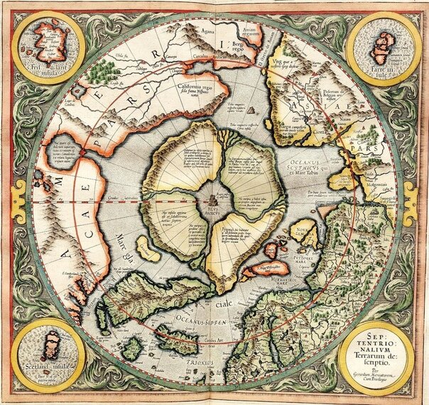 Карта Северного полушария Меркатора. 