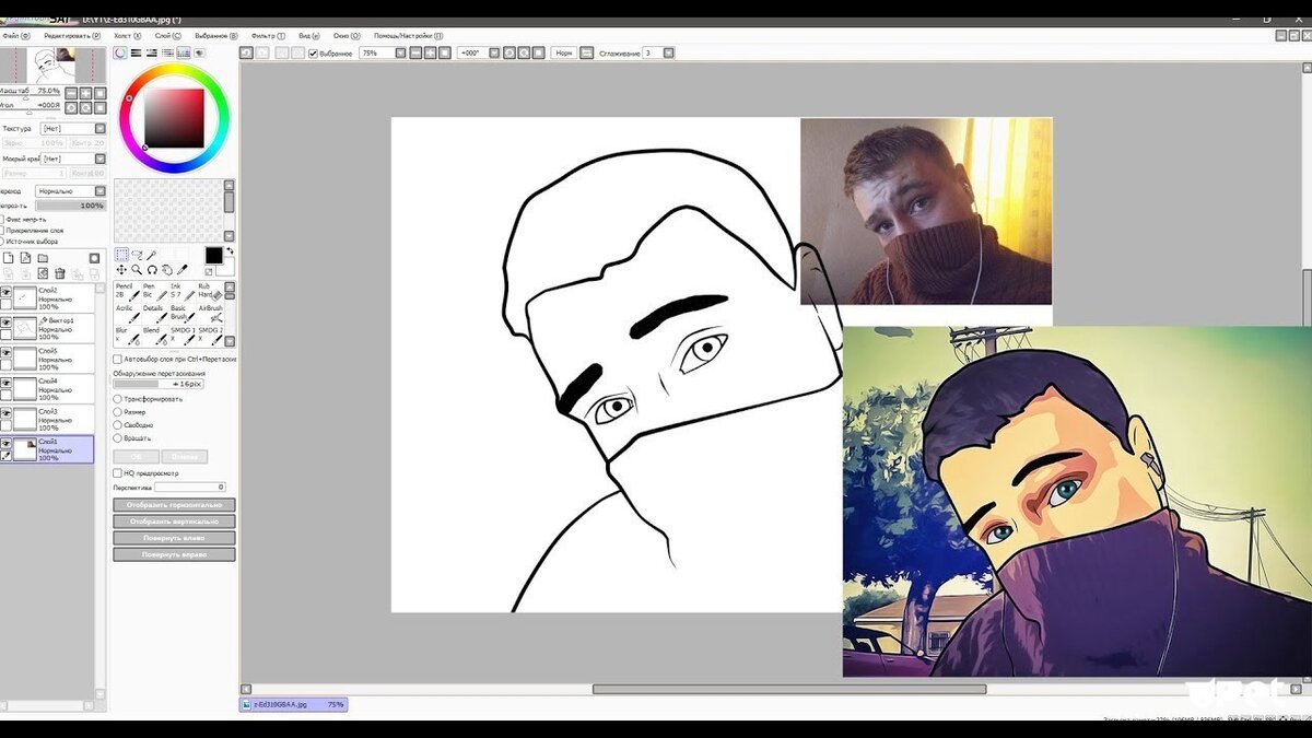 Скрин из программы Paint tool sai