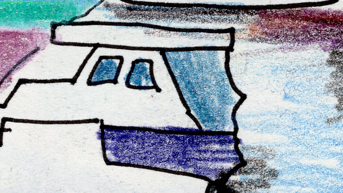 Скан скетча из поездки в Белград, Сербия в разрешении 1200 dpi