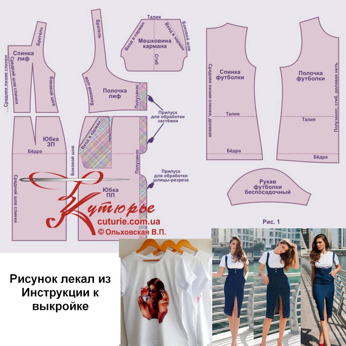 Лекала и фото футболки с сарафана