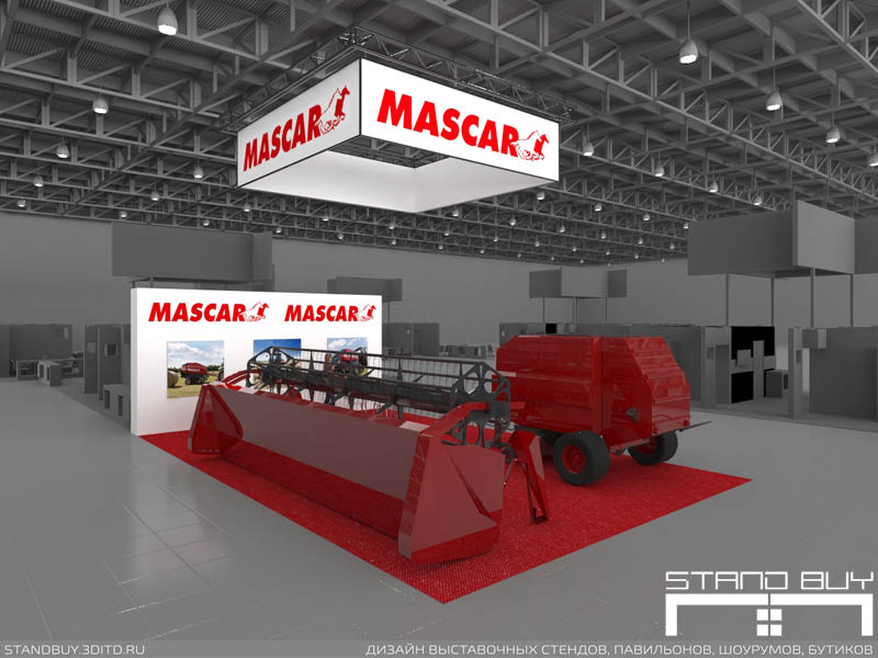 Проект выставочного стенда компании Mascar. Вариант 1. Архитектор - Павел Сапов.