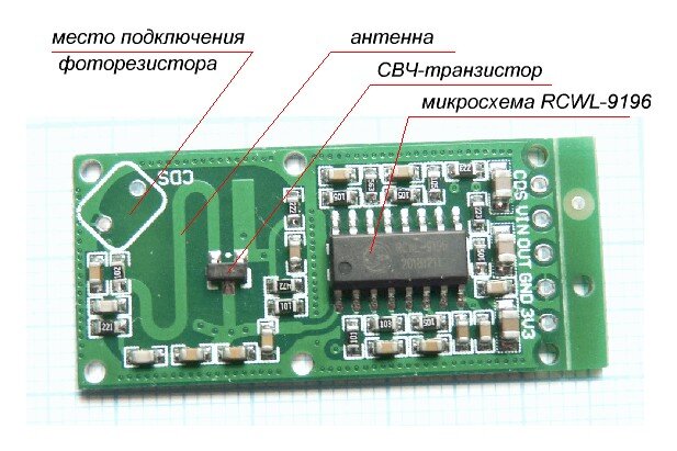 Рис. 2. Вид датчика со стороны монтажа.