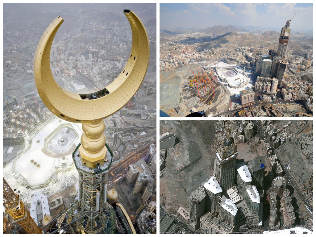 Часовая башня Абрадж Аль-Бейт. Башни Абрадж Аль-Бейт Саудовская Аравия. Абрадж Аль-Бейт Мекка полумесяц. Mecca Royal Clock Tower Hotel Мекка Саудовская Аравия.