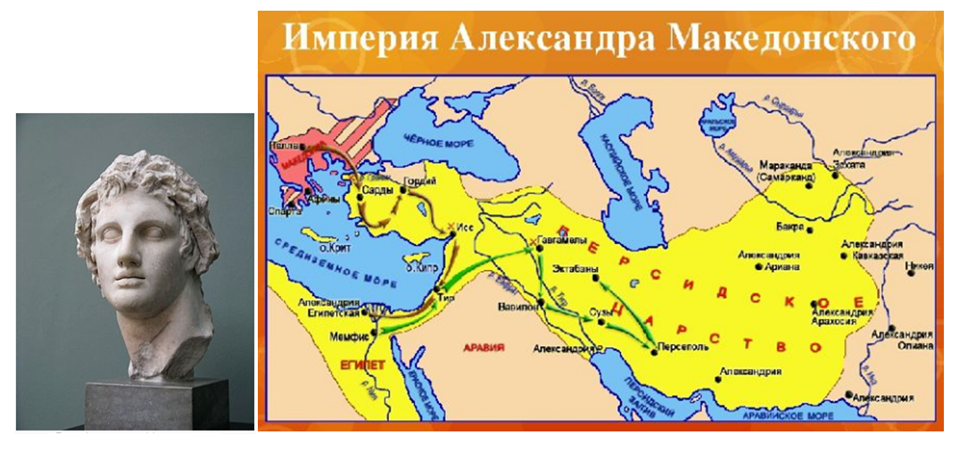 Бюст Александра Македонского.  Источник: https://obrazovaka.ru/istoriya/pohody-aleksandra-makedonskogo-kratko-5-klass.html
