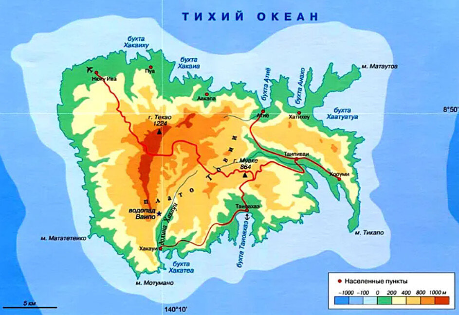 Маркизские острова на карте