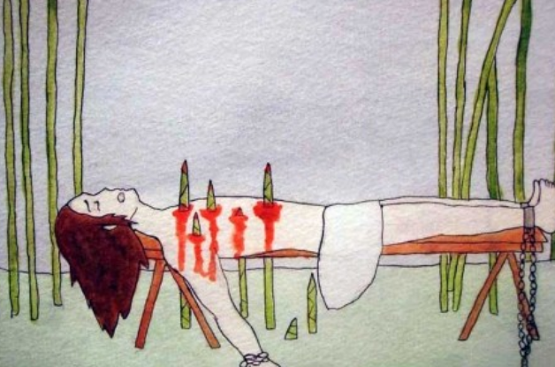 Казнь бамбуком. Иллюстрация с сайта https://analitic.livejournal.com/3019178.html