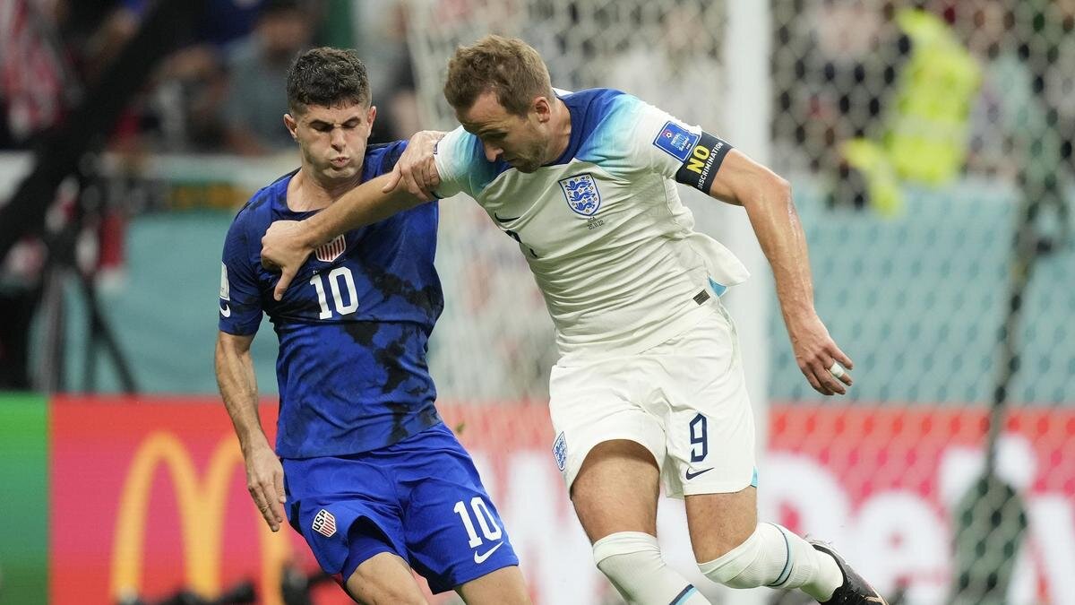    Матч между сборными Англии и США на ЧМ-2022 по футболу:Fareed Kotb/Anadolu Agency via Getty Images
