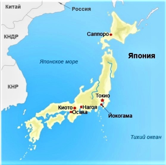 Японские острова на карте россии