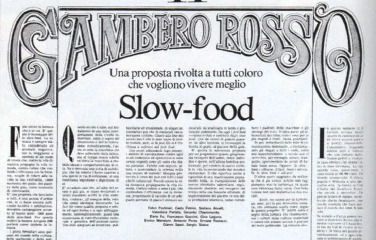 3 ноября 1987 г был опубликован манифест Slow Food 