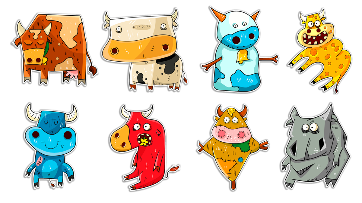 Набор готовых стикеров