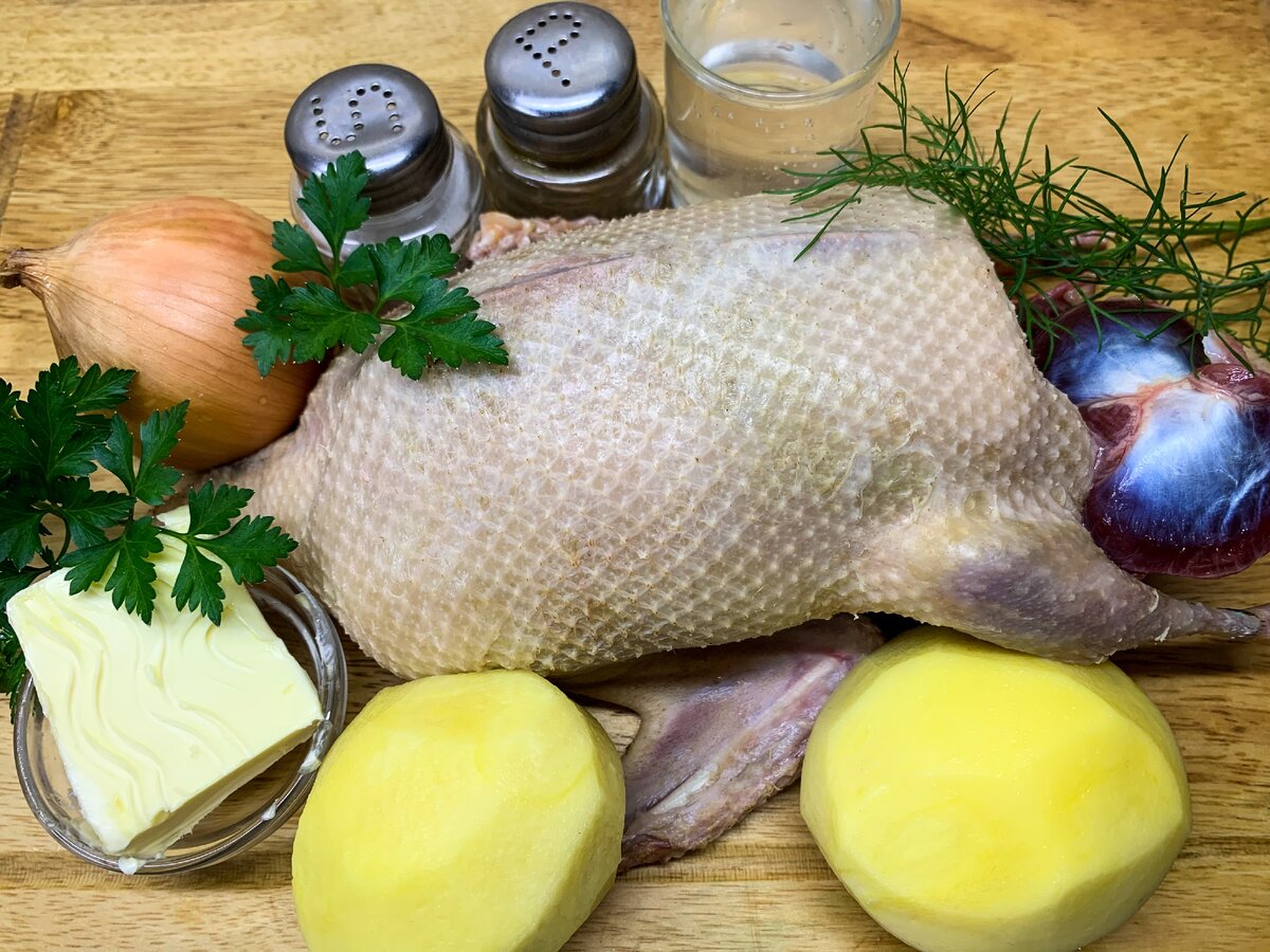 ингредиенты для приготовления утки в казане 