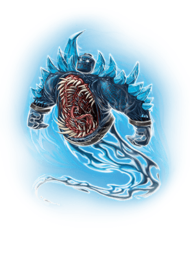 Это призрак босс из набора Замок с приведениями 3 волны. То есть это последняя волна интересной серии. Зовут персонажа в синем МО. У него на руках и на плечах огромные и эстетичные ледяные глыбы разной формы и велечины, но соглашусь этот огромный и очень страный рот выглядит некрасиво и даже немного страшно. Небольшое отклонение: для любителей Звездных воин и моих подписчиков скоро выйдут множества различных и интересных наборов лего. Как отличить Босса призрака от обычного??? Очень просто!!! Во первых по размеру , действительно боссы намного больше своих собратьев обычных призраков, во вторых по звездочкам( кто не знает в игре звездочки означают редкость призрака) и чтобы вы знали у Боссов меньше3 - 4 звездочек не бывает, и в третих по способностям. Нет есть конечно и те призраки у кого суперсила совпадает и их число даже превышает тех у кого разные способности.   