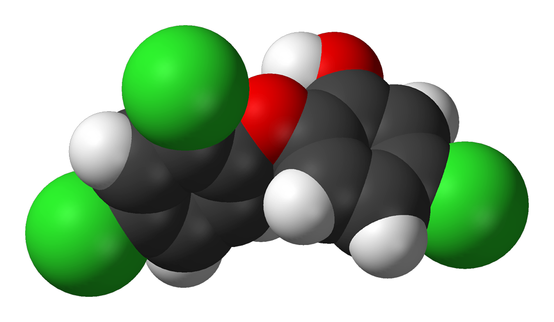 Структура молекулы триклозана