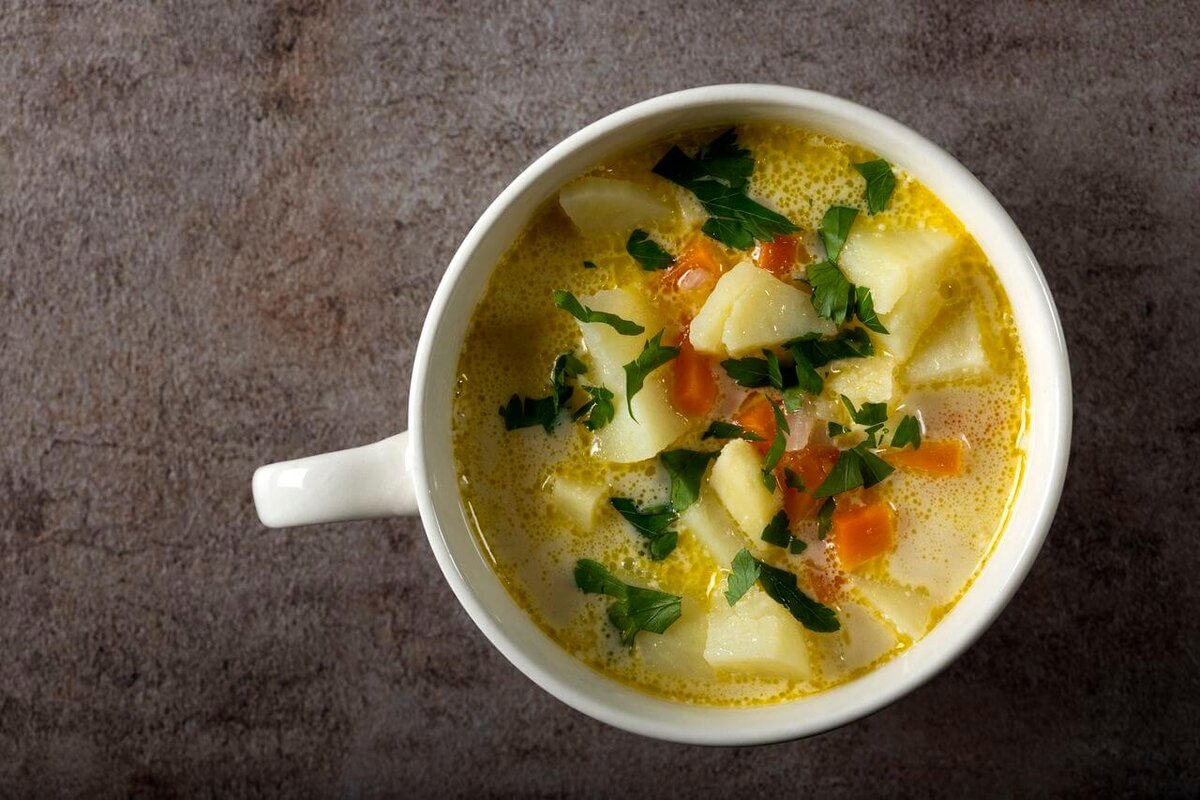 Крестьянский овощной суп, вариант сервировки