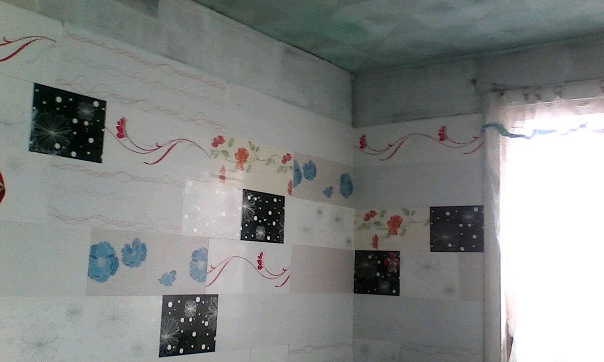 Здесь использовались остатки панель разного размера.... Выглядит очень оригинально