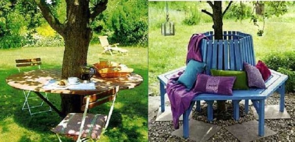  Уголок для отдыха вокруг дерева