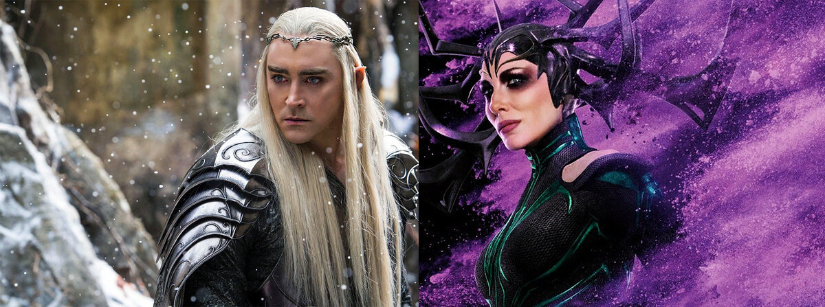 Трандуил (Пейс) и Хела (Бланшетт). Источники marvel.fandom.com и i.pinimg.com 