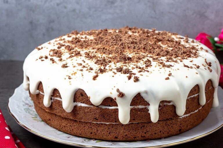 Шоколадный бисквитный торт - Пошаговый рецепт с фото | Выпечка