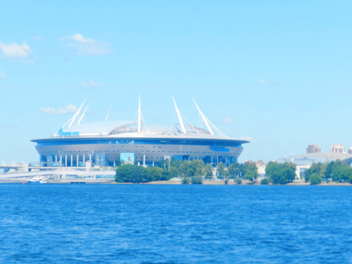 Вид на Газпром Арену с борта "Метеора". Фото из личного архива.