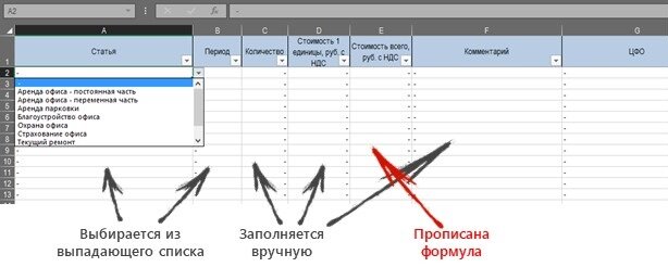 Пример моего старого отчета (я собирала данные для формирования бюджета компании)