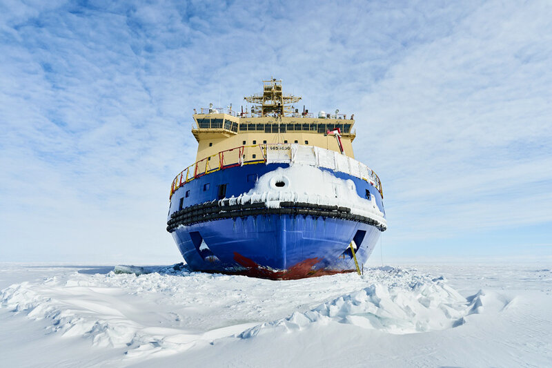 Ледокол «Виктор Черномырдин» на ледовых испытаниях / Фото: ФГУП «Росморпорт»