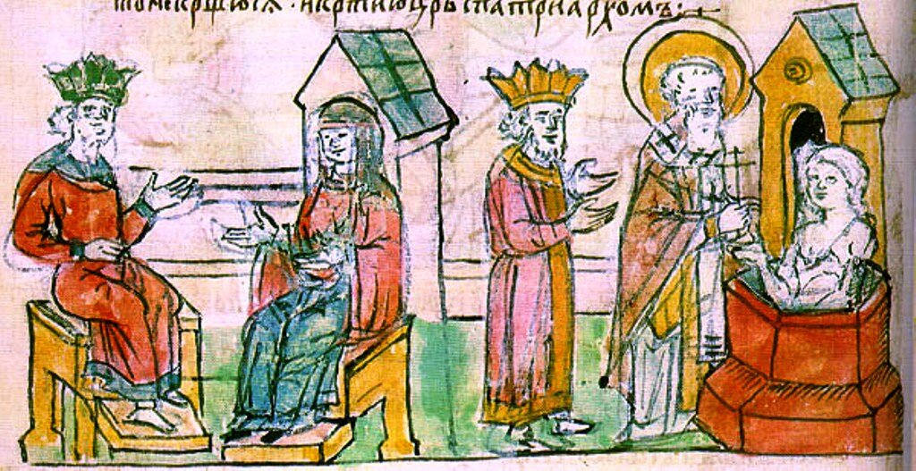 Крещение княгини Ольги в Царьграде