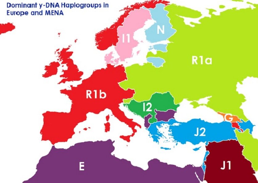 Карта гаплогрупп европы