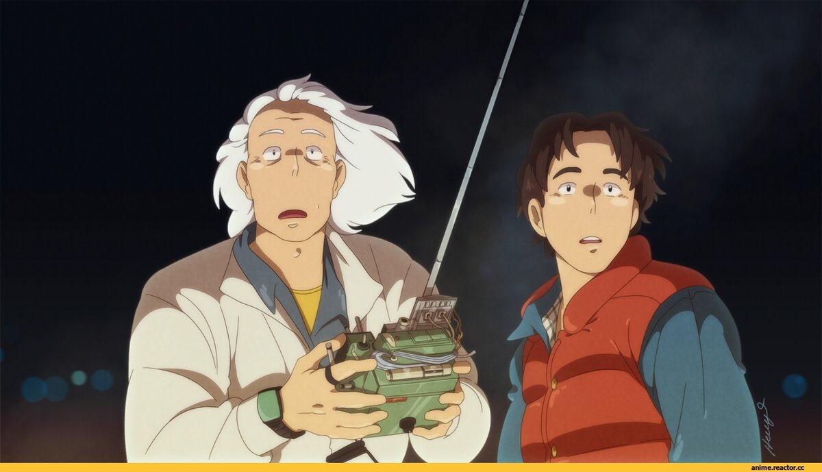Фан-арт фильма "Назад в будущее" в стилистике аниме. Anime.Reactor.cc