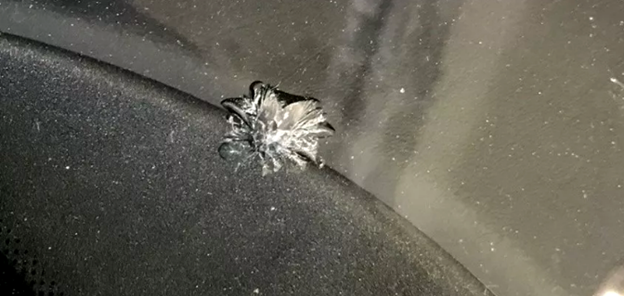 Скол на стекле