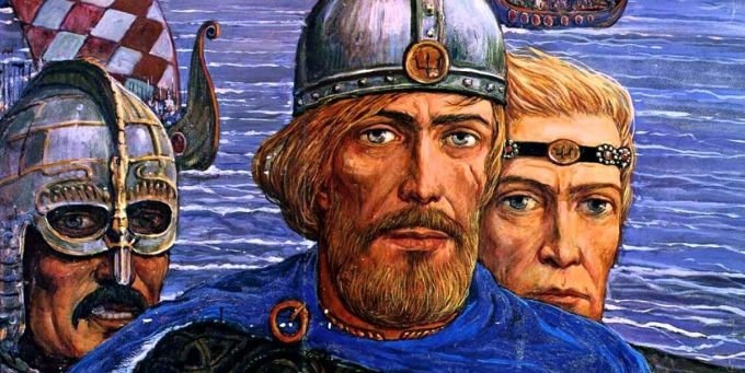 Синеус, Рюрик, Трувор. Фрагмент картины художника Ильи Глазунова